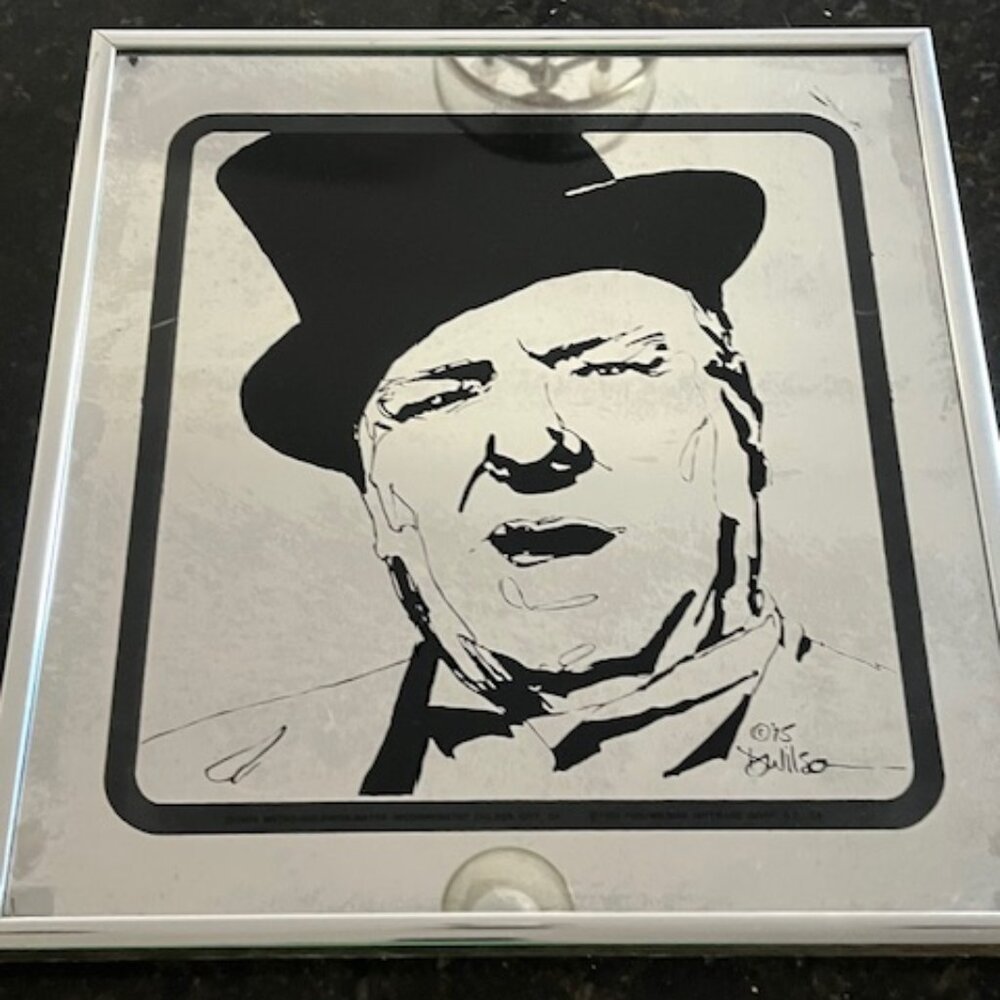 W.C. Fields Comedian & Actor Mirrored Sign Image 1974 Metro-Goldwyn Mayer - Vin